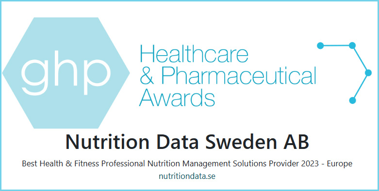 Best Health & Fitness Professional Nutrition Management Solutions Provider 2023 - Europe