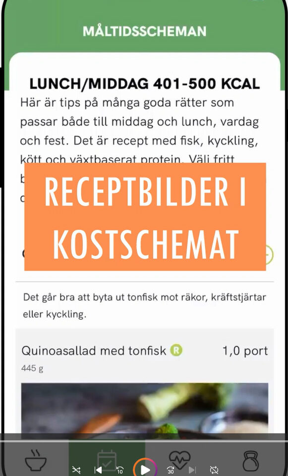 Nu ser dina klienter receptbilderna direkt i kostschemat.