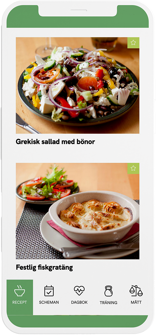 I Nutrition Data finns hundratals goda och nyttiga recept. Man kan också skapa egna och näringsberäkna dem.
